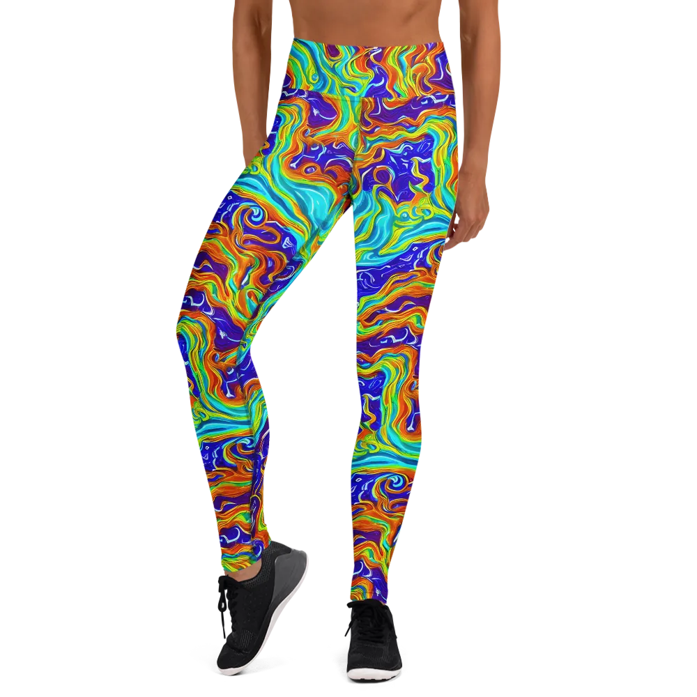 Liquid Carnival on Yoga Leggings — Front