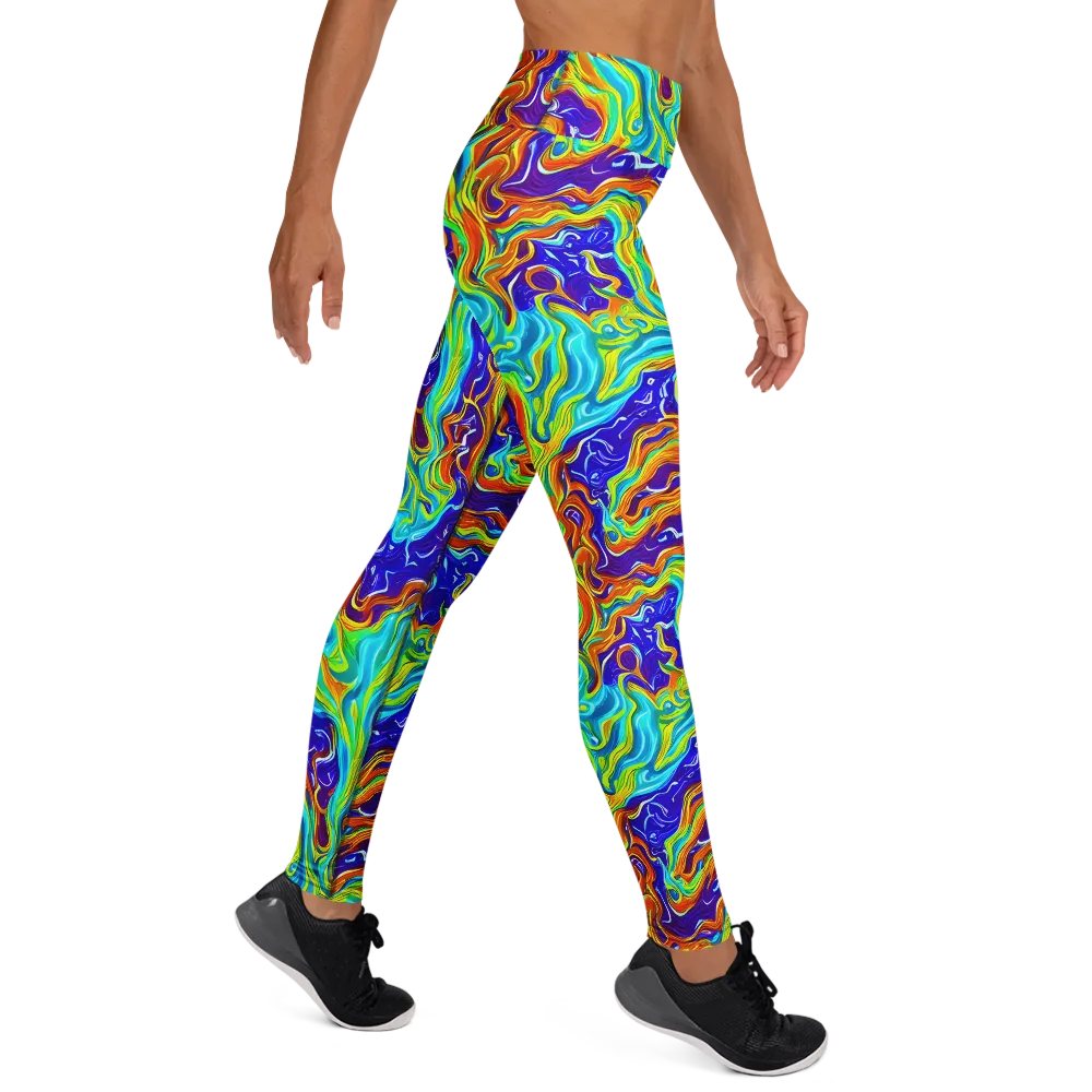 Liquid Carnival on Yoga Leggings — Right