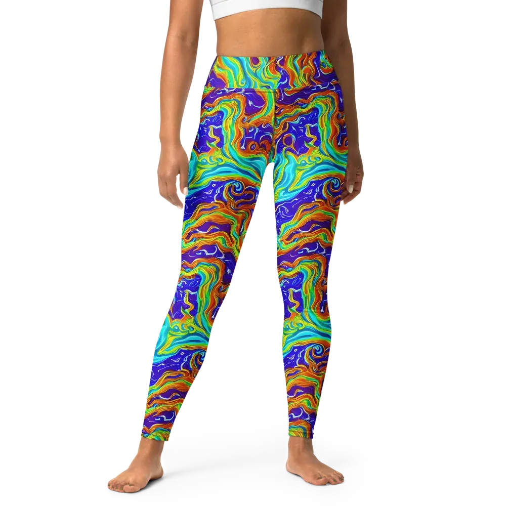 Liquid Carnival on Yoga Leggings — Front