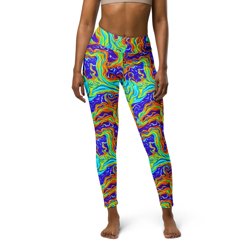 Liquid Carnival on Yoga Leggings — Front