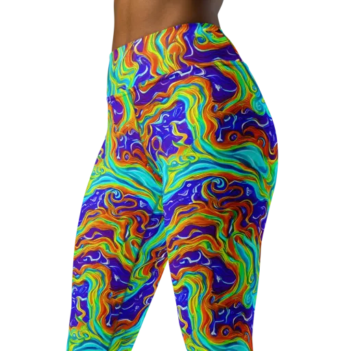 Liquid Carnival on a Yoga Leggings