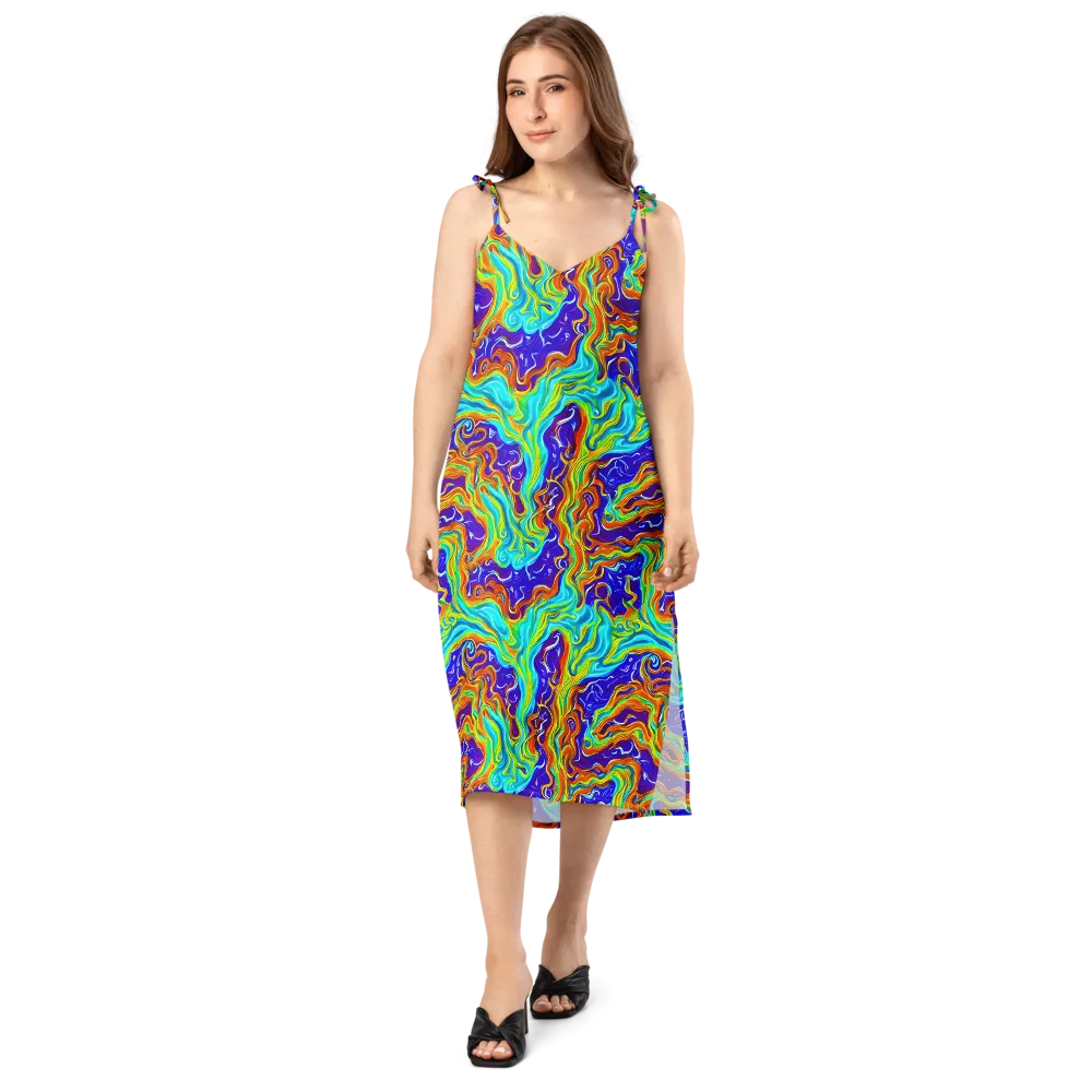 Liquid Carnival on Slip Dress — Front