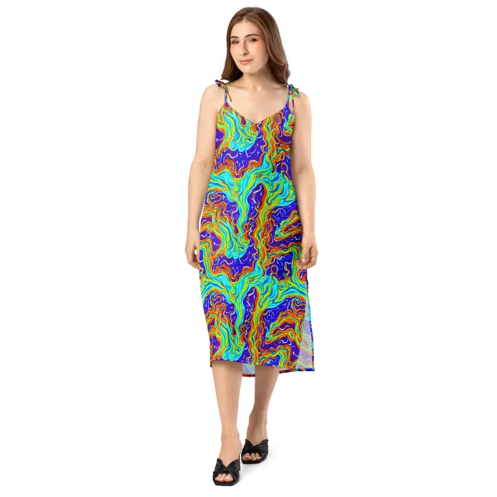 Liquid Carnival on Slip Dress — Front