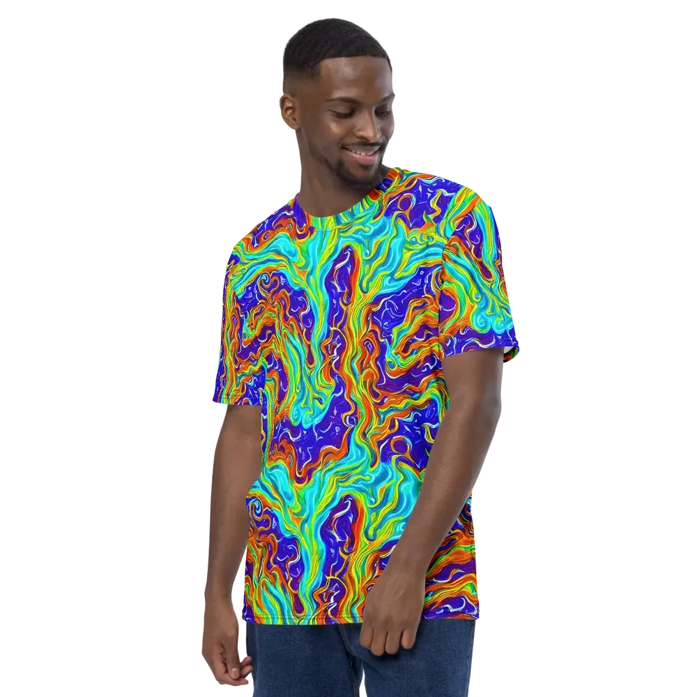 Liquid Carnival on Men's Crew Neck T-Shirt — Left