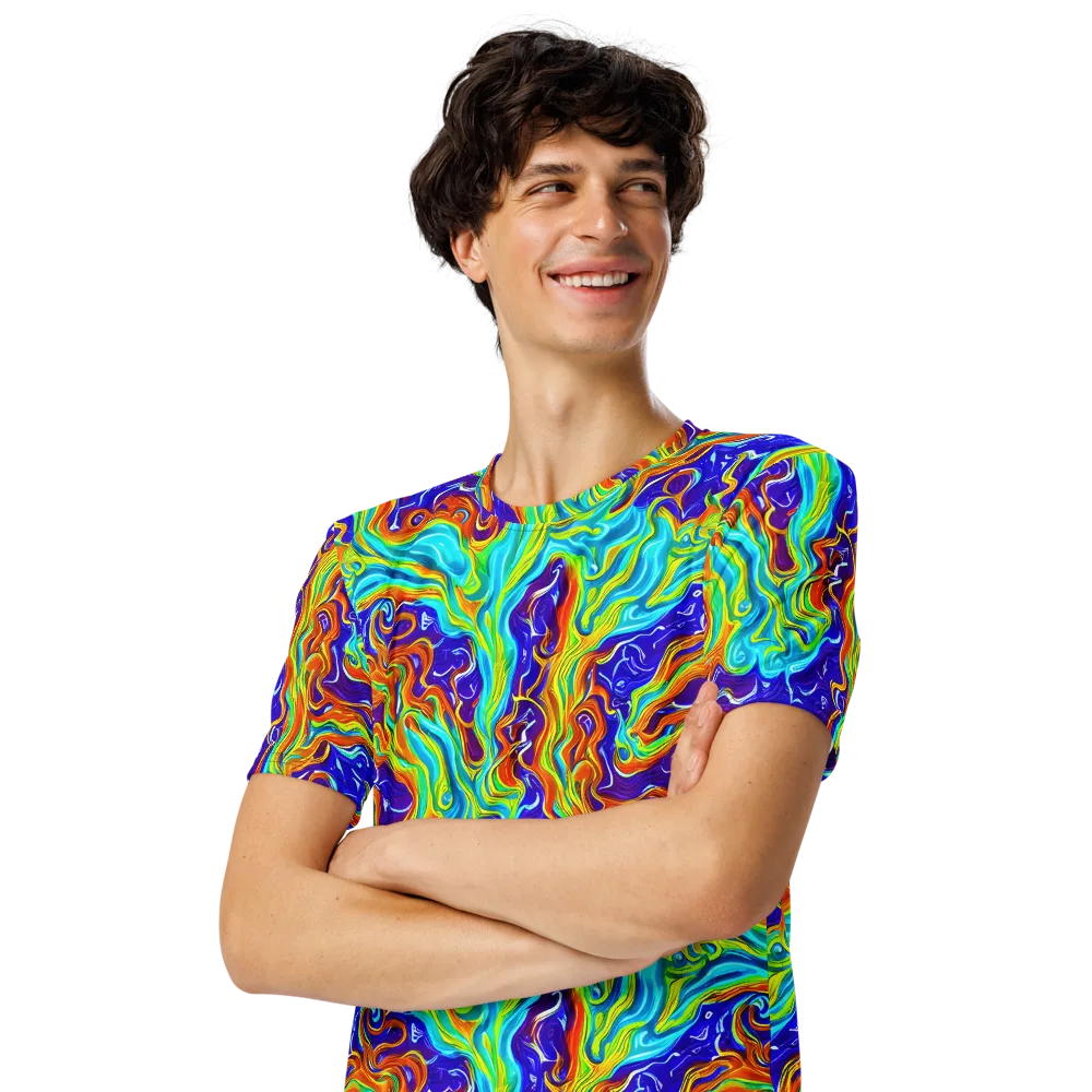 Liquid Carnival on Men's Crew Neck T-Shirt — Left Front