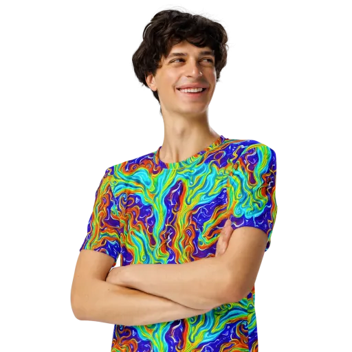 Liquid Carnival on a Men's Crew Neck T-Shirt
