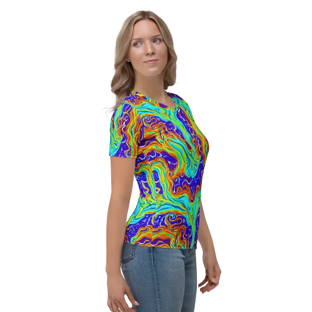 Liquid Carnival on Women's Crew Neck T-Shirt — Right