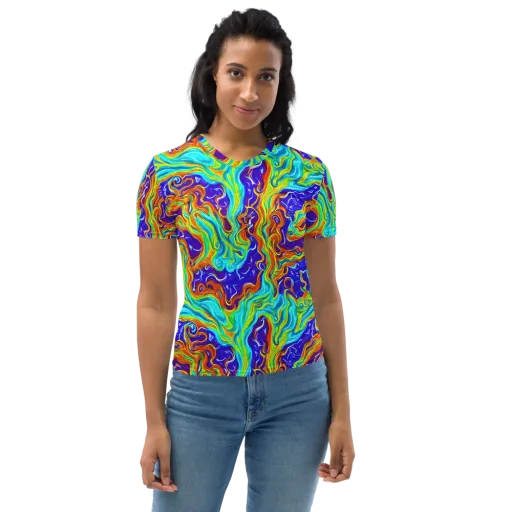 Liquid Carnival on a Women's Crew Neck T-Shirt