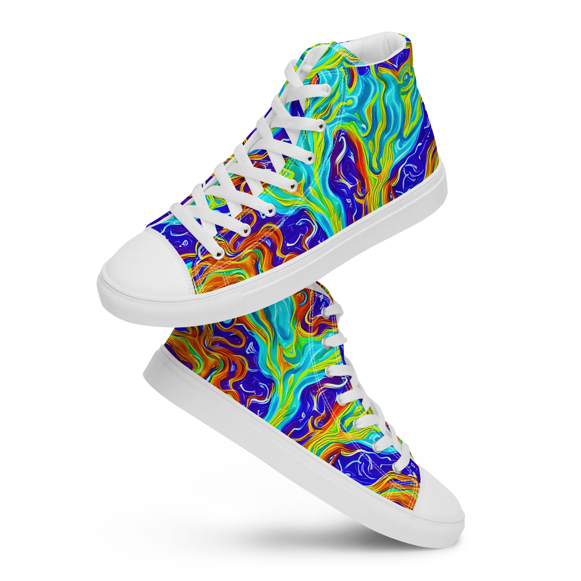 Liquid Carnival on Women's High Top Canvas Shoes — Front
