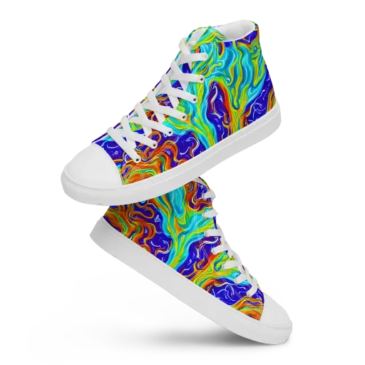Liquid Carnival on a Women's High Top Canvas Shoes