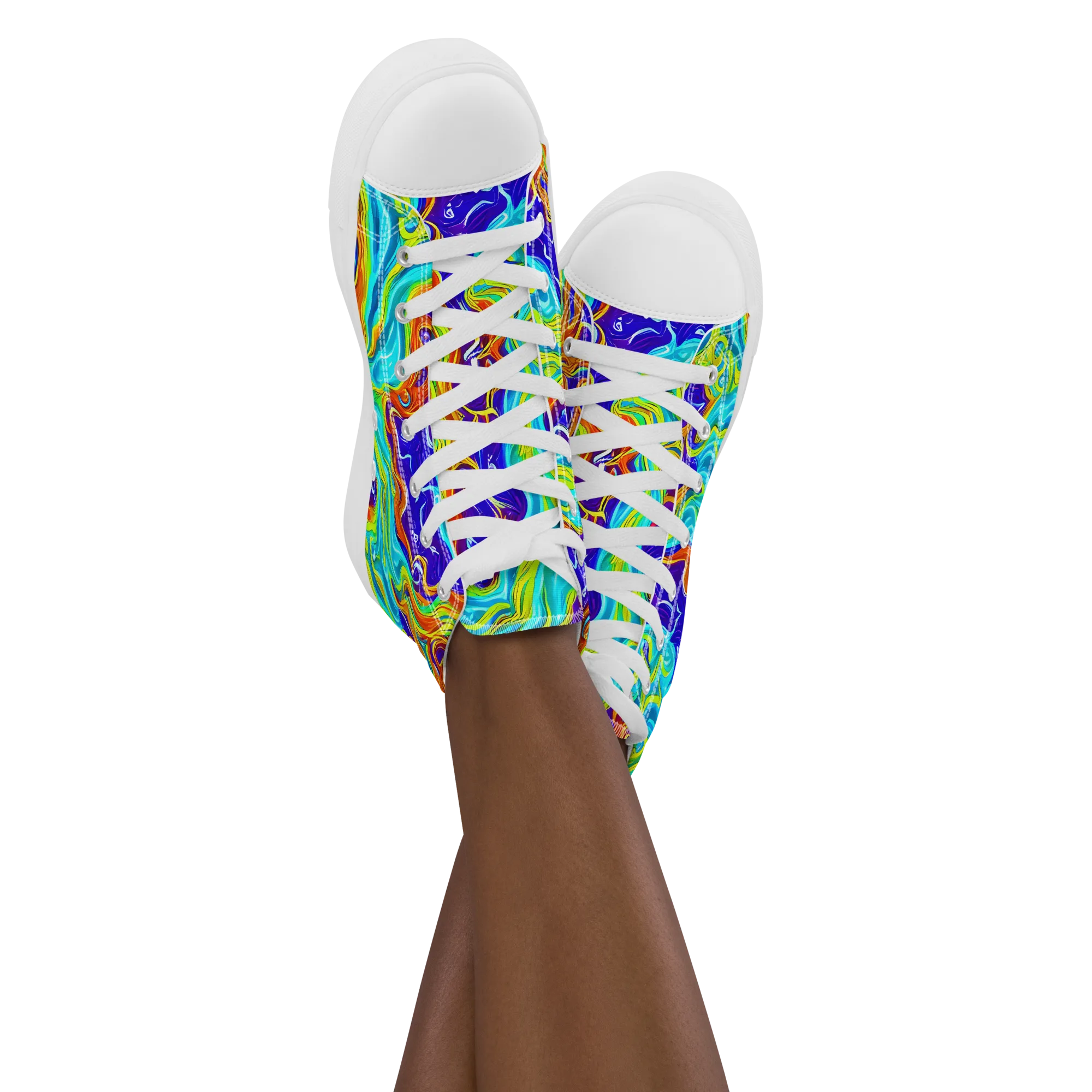 Liquid Carnival on Women's High Top Canvas Shoes — Front
