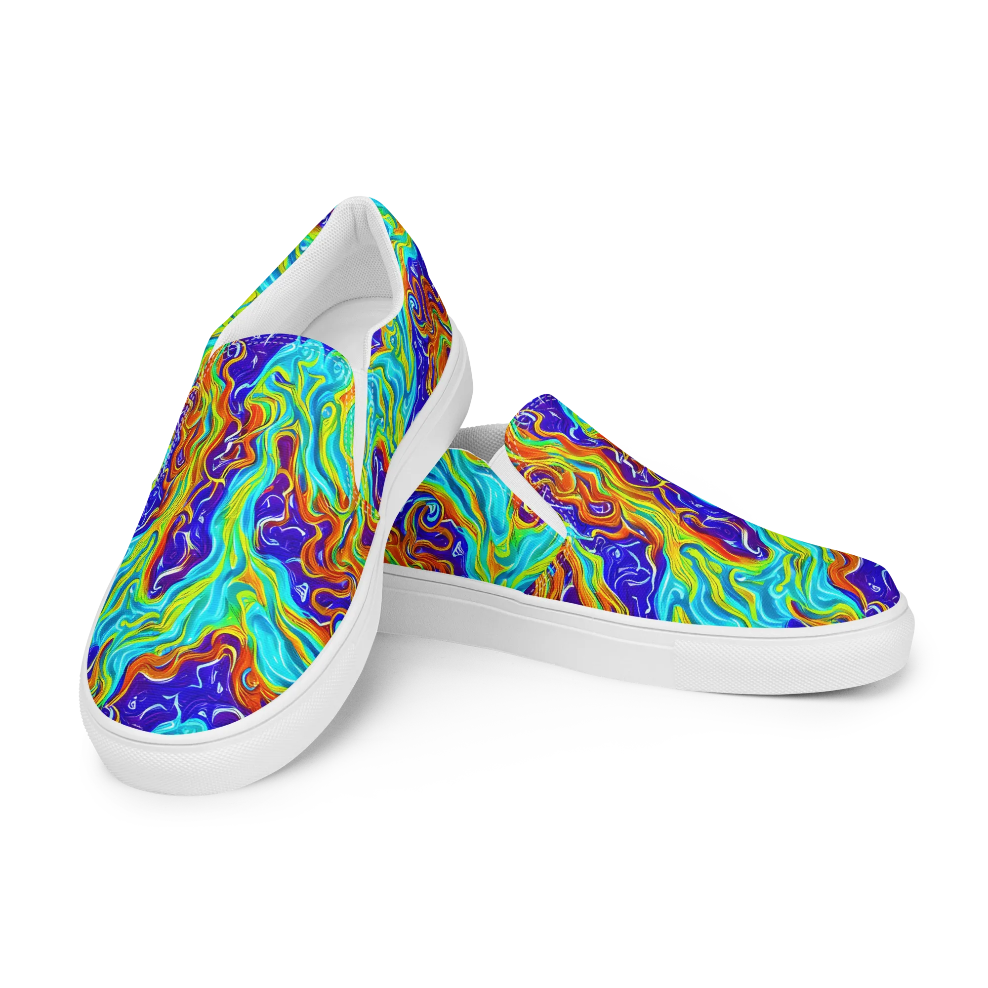 Liquid Carnival on Men's Slip-On Canvas Shoes — Left Front