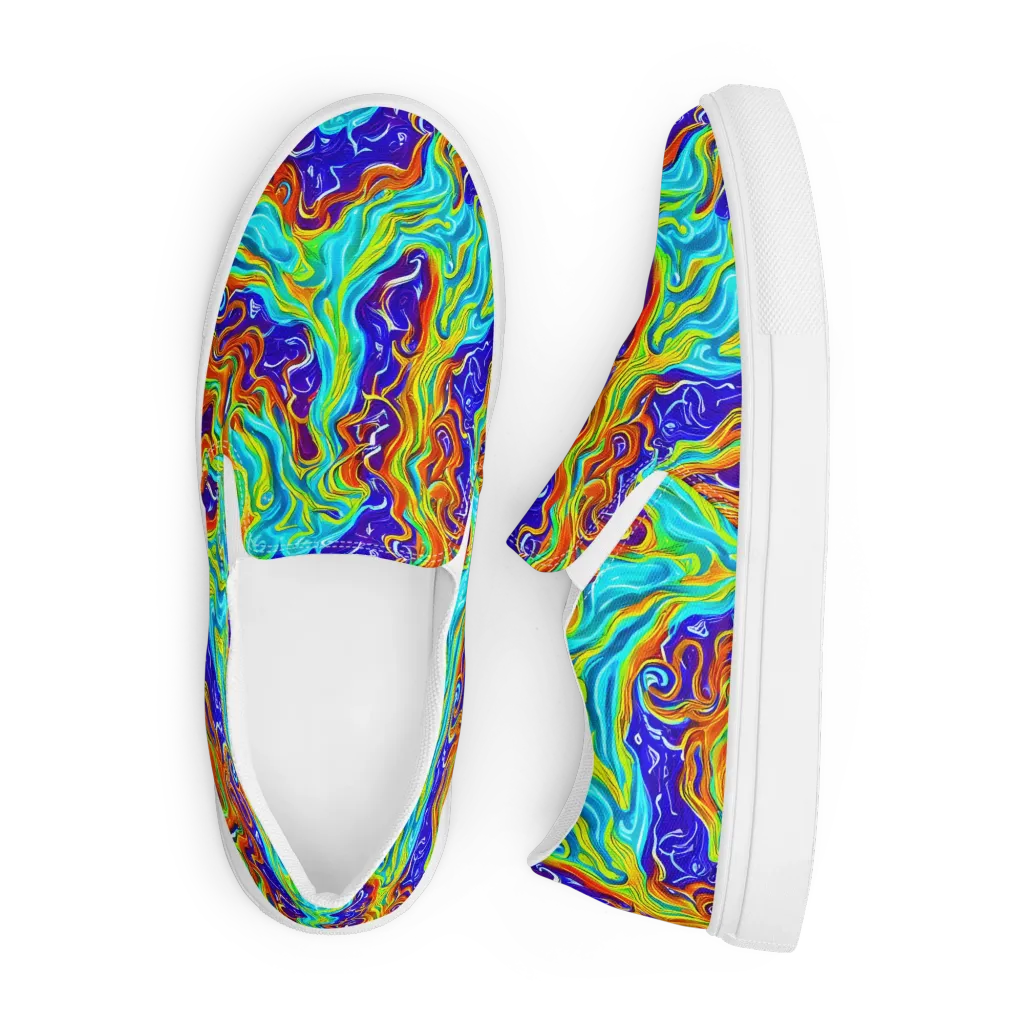 Liquid Carnival on Men's Slip-On Canvas Shoes — Front