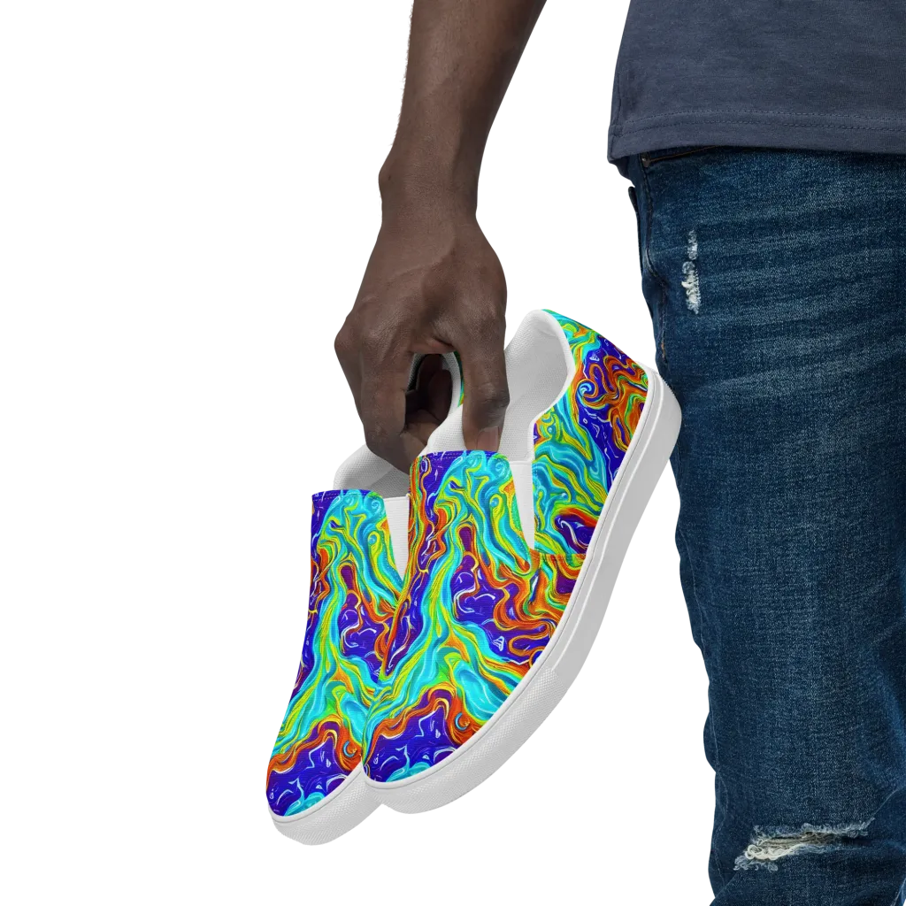 Liquid Carnival on Men's Slip-On Canvas Shoes — Left Front