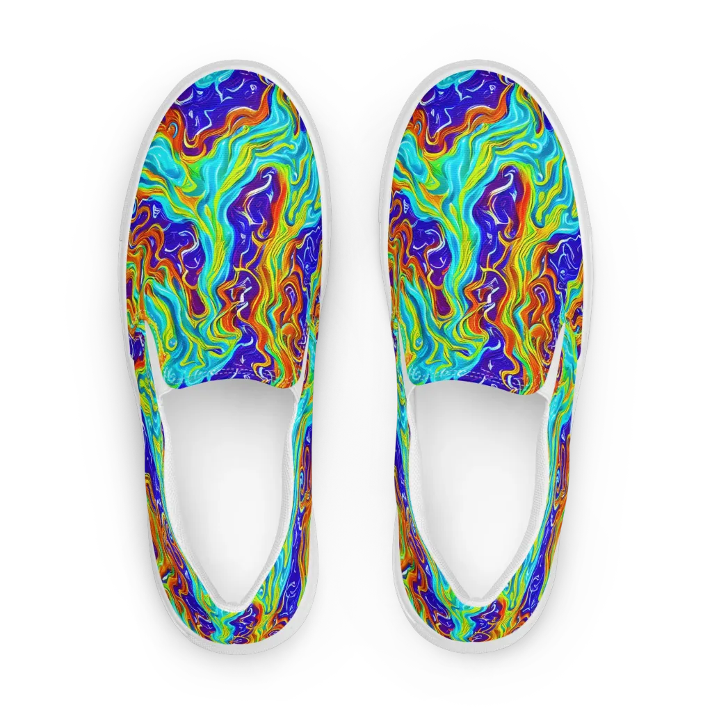 Liquid Carnival on Women's Slip-On Canvas Shoes — Front