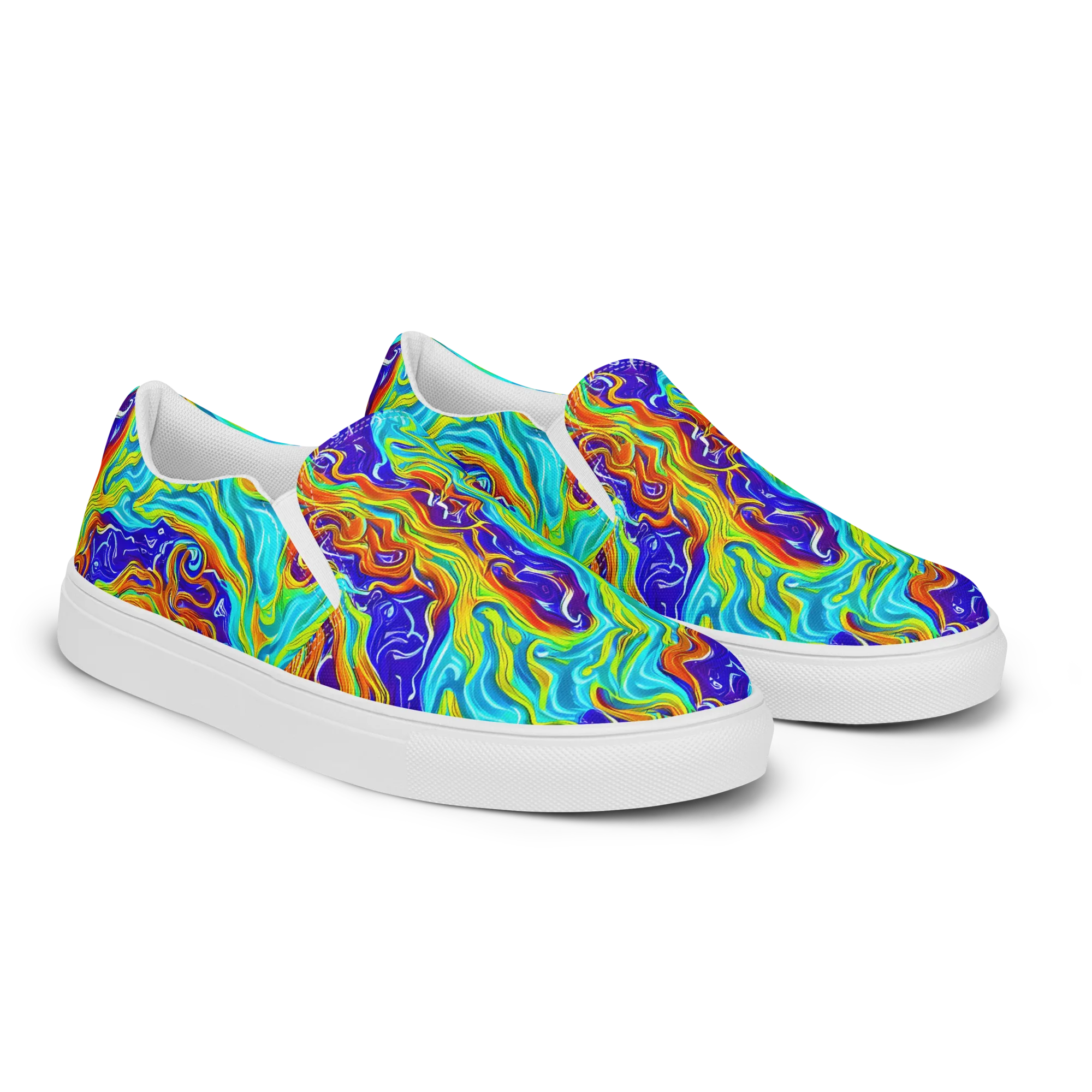 Liquid Carnival on Women's Slip-On Canvas Shoes — Right Front