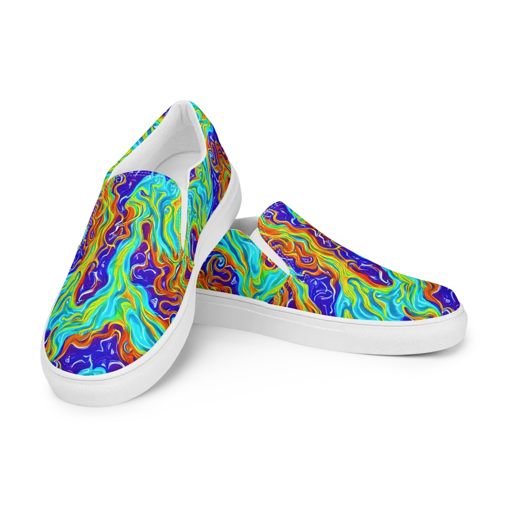 Liquid Carnival on Women's Slip-On Canvas Shoes — Left Front