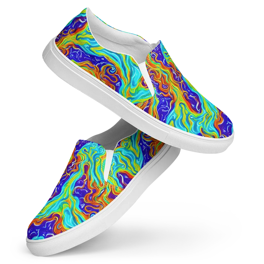 Liquid Carnival on Women's Slip-On Canvas Shoes — Front