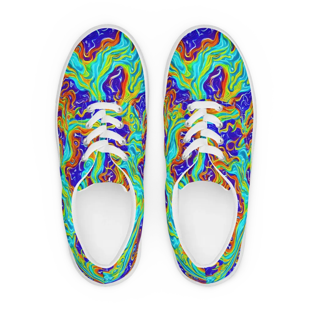 Liquid Carnival on Men's Lace-Up Canvas Shoes — Front