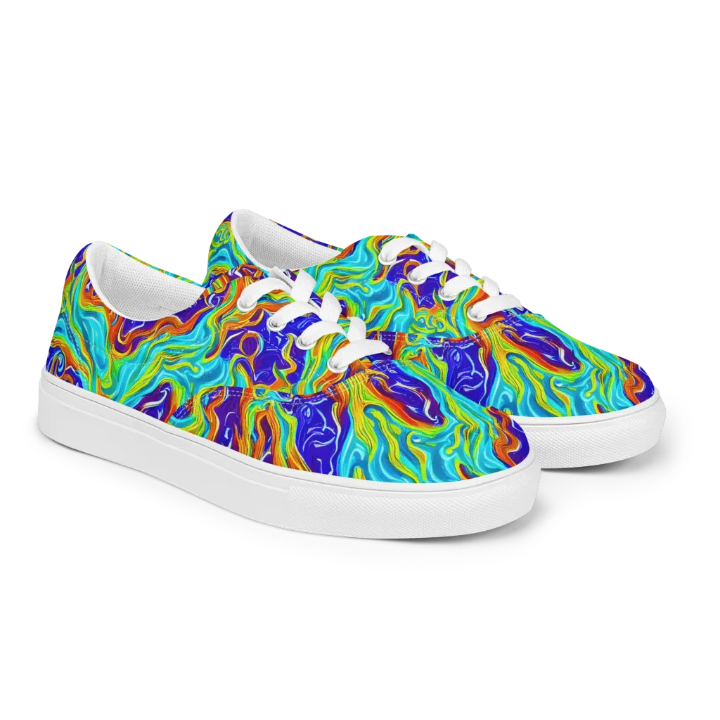 Liquid Carnival on Men's Lace-Up Canvas Shoes — Right Front