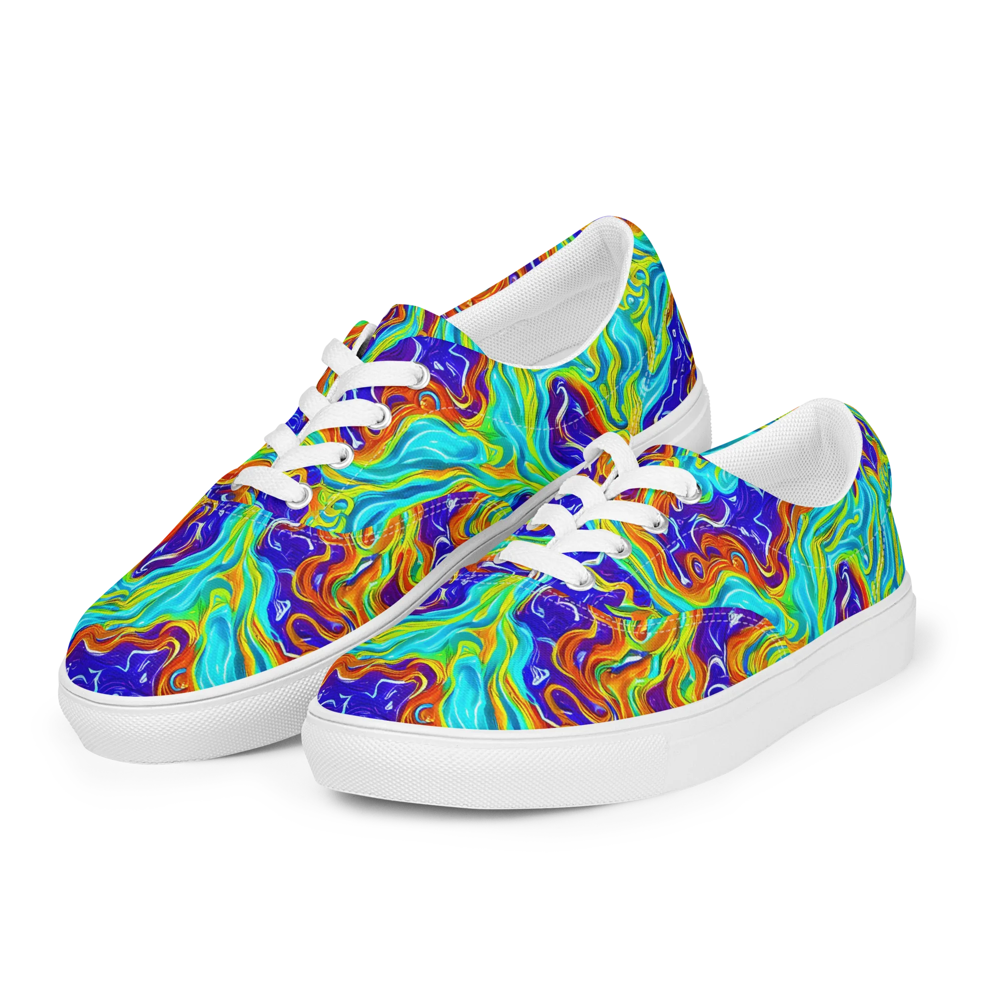 Liquid Carnival on Men's Lace-Up Canvas Shoes — Left Front