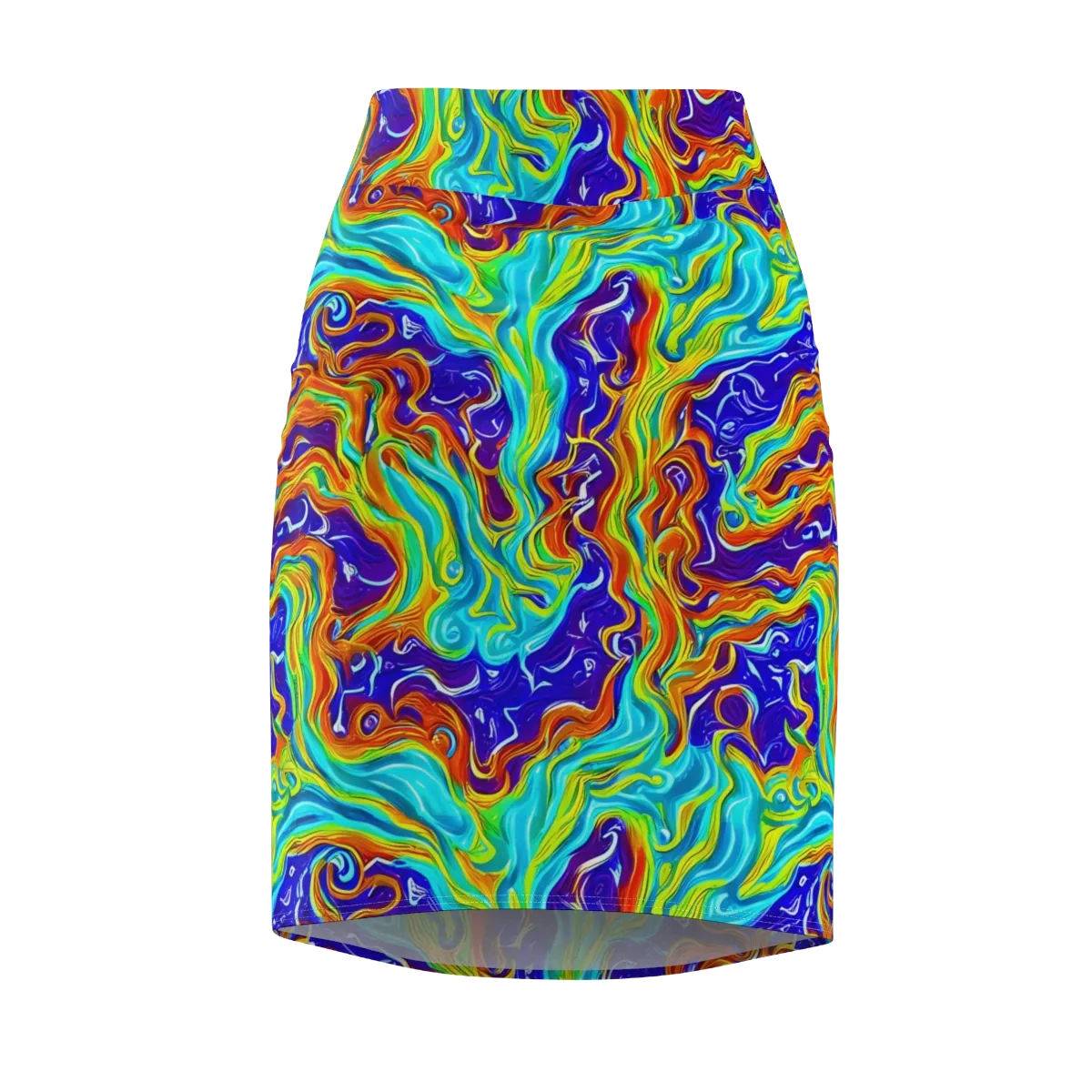 Liquid Carnival on Pencil Skirt — Front