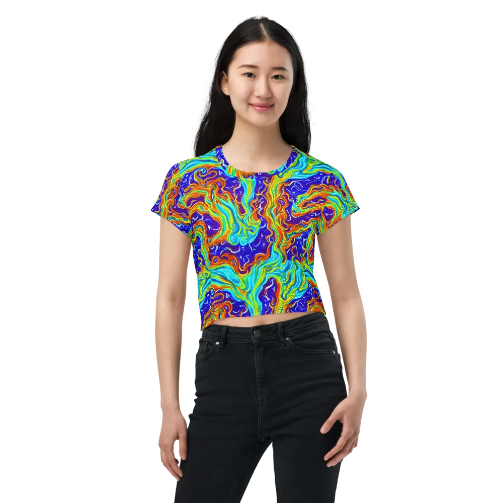 Liquid Carnival on Crop Tee — Front