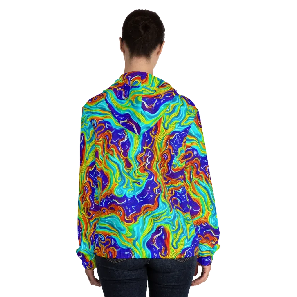 Liquid Carnival on Women's Full-Zip Hoodie — Back On Person