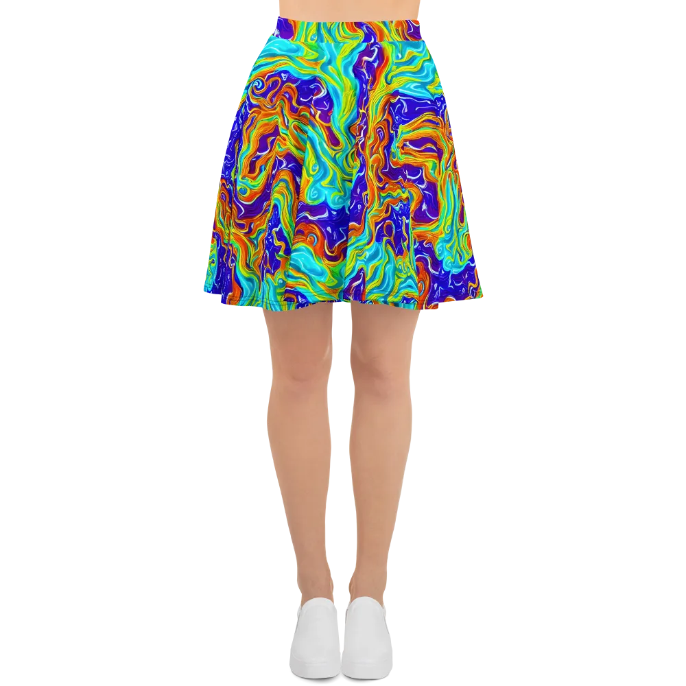 Liquid Carnival on Skater Skirt — Front