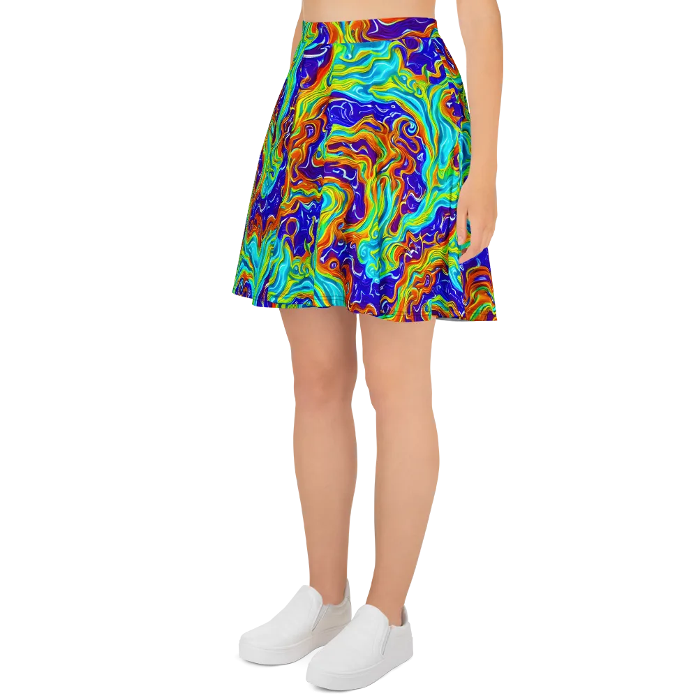 Liquid Carnival on Skater Skirt — Left
