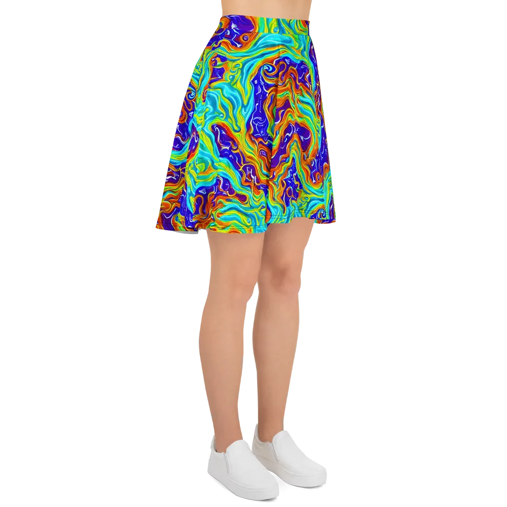 Liquid Carnival on Skater Skirt — Right