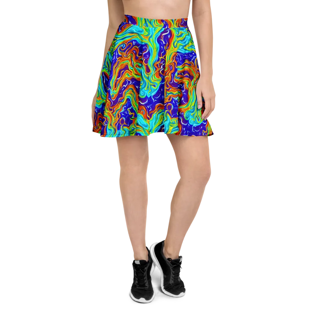 Liquid Carnival on Skater Skirt — Front