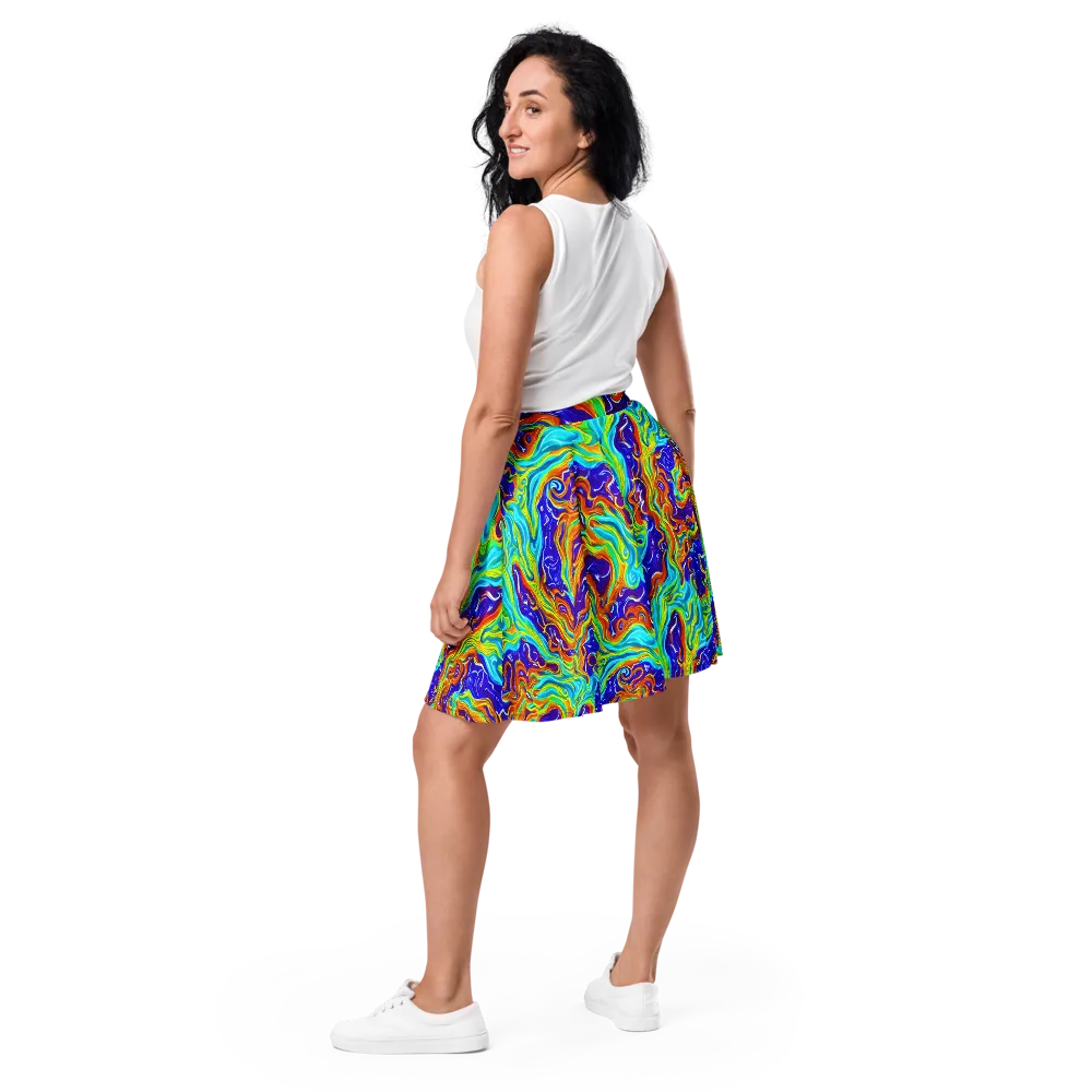 Liquid Carnival on Skater Skirt — Back
