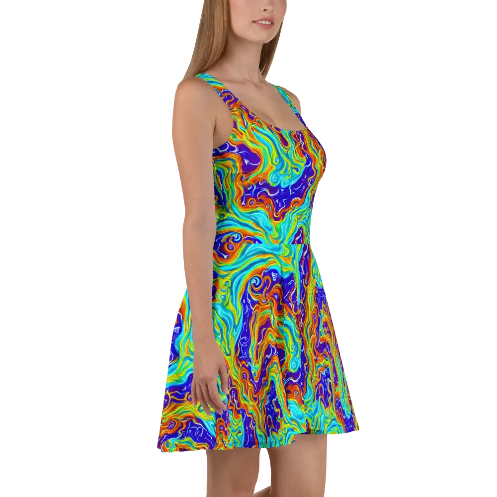Liquid Carnival on Skater Dress — Right