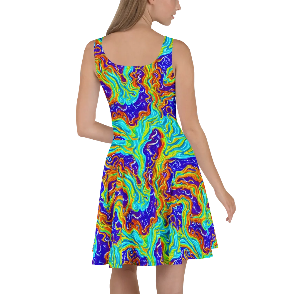 Liquid Carnival on Skater Dress — Back