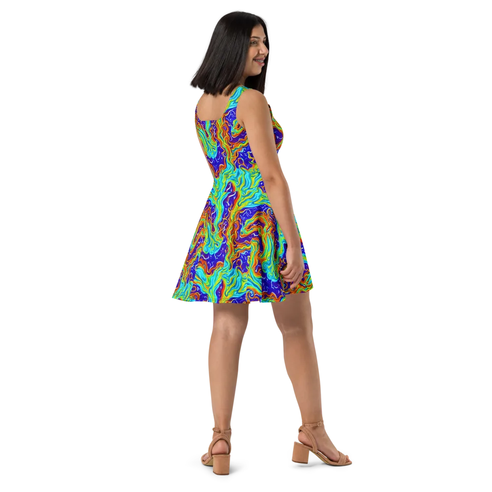 Liquid Carnival on Skater Dress — Right