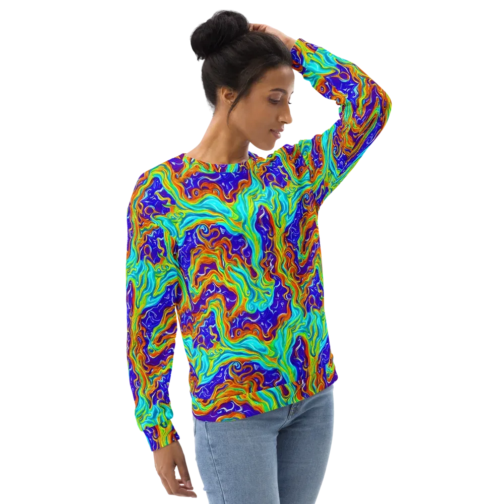 Liquid Carnival on Sweatshirt — Right Front