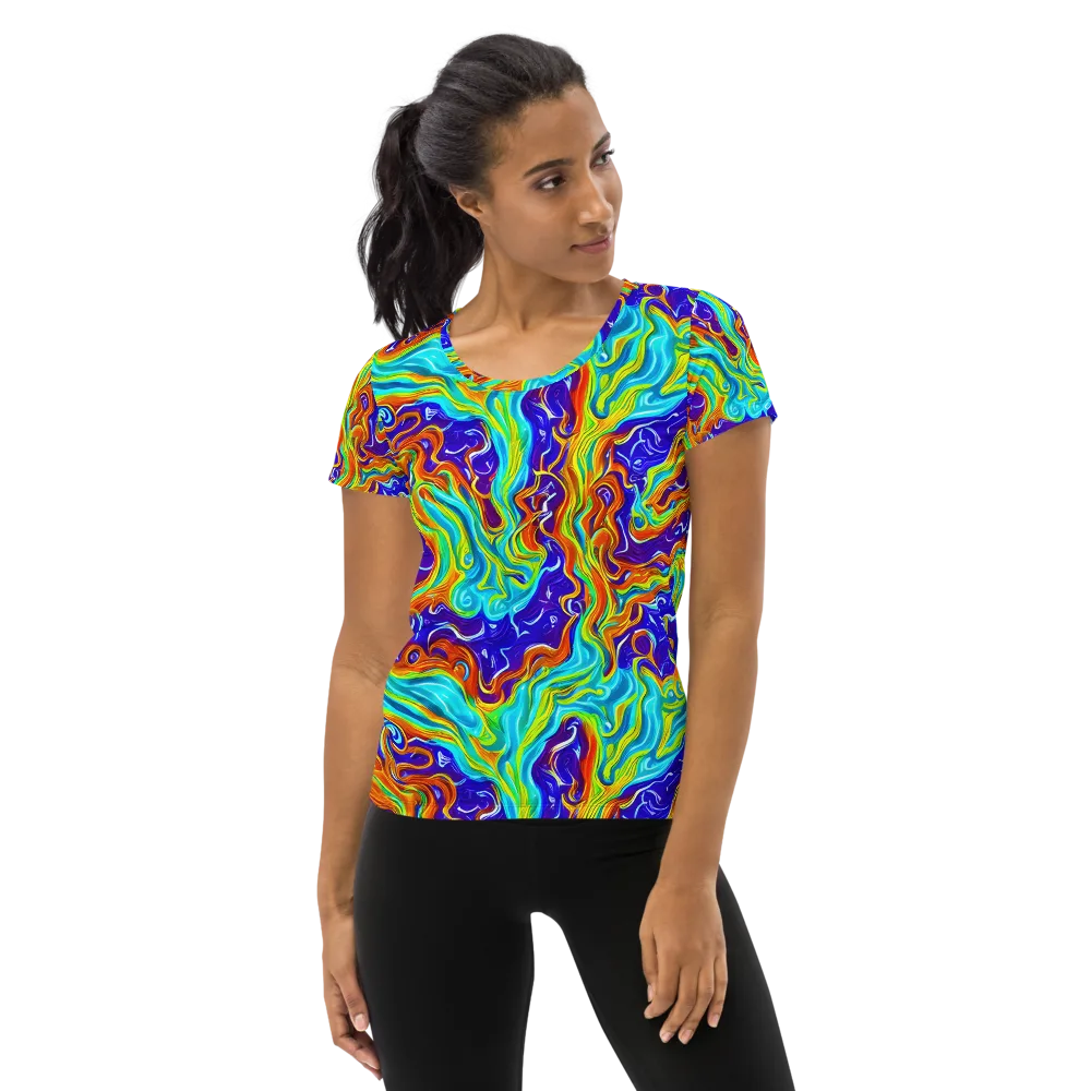 Liquid Carnival on Women's Athletic T-Shirt — Front