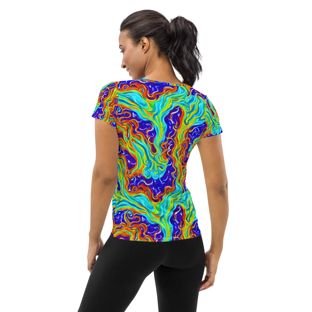 Liquid Carnival on Women's Athletic T-Shirt — Back