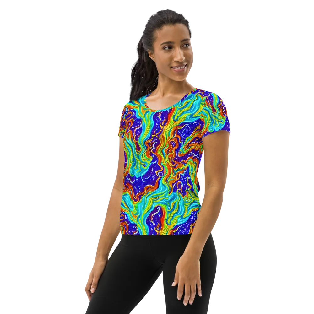 Liquid Carnival on Women's Athletic T-Shirt — Left
