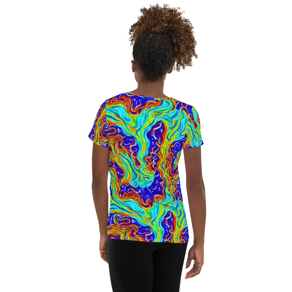 Liquid Carnival on Women's Athletic T-Shirt — Back