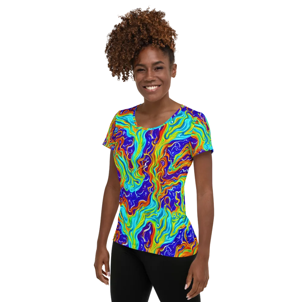 Liquid Carnival on Women's Athletic T-Shirt — Left