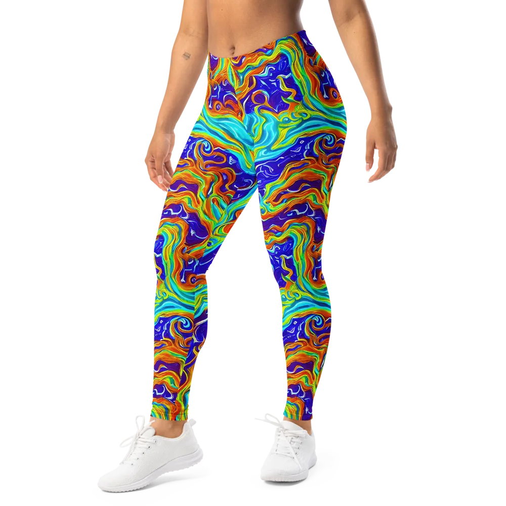Liquid Carnival on Leggings — Left Front