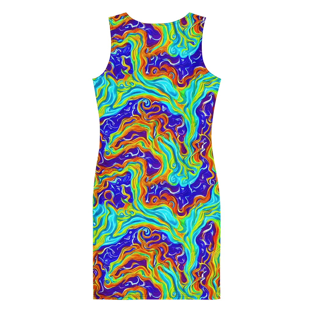 Liquid Carnival on Bodycon Dress — Back