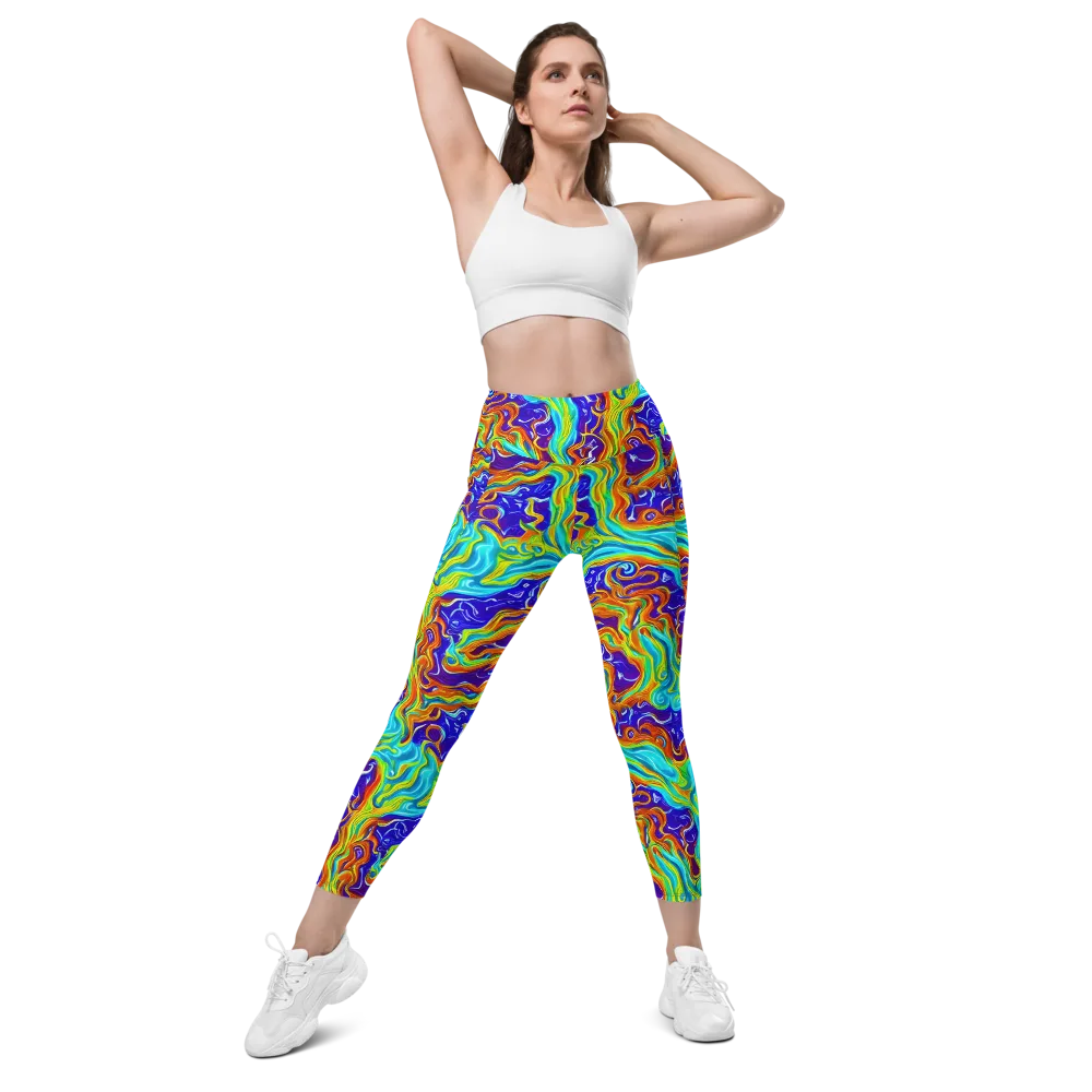 Liquid Carnival on Leggings with Pockets — Front