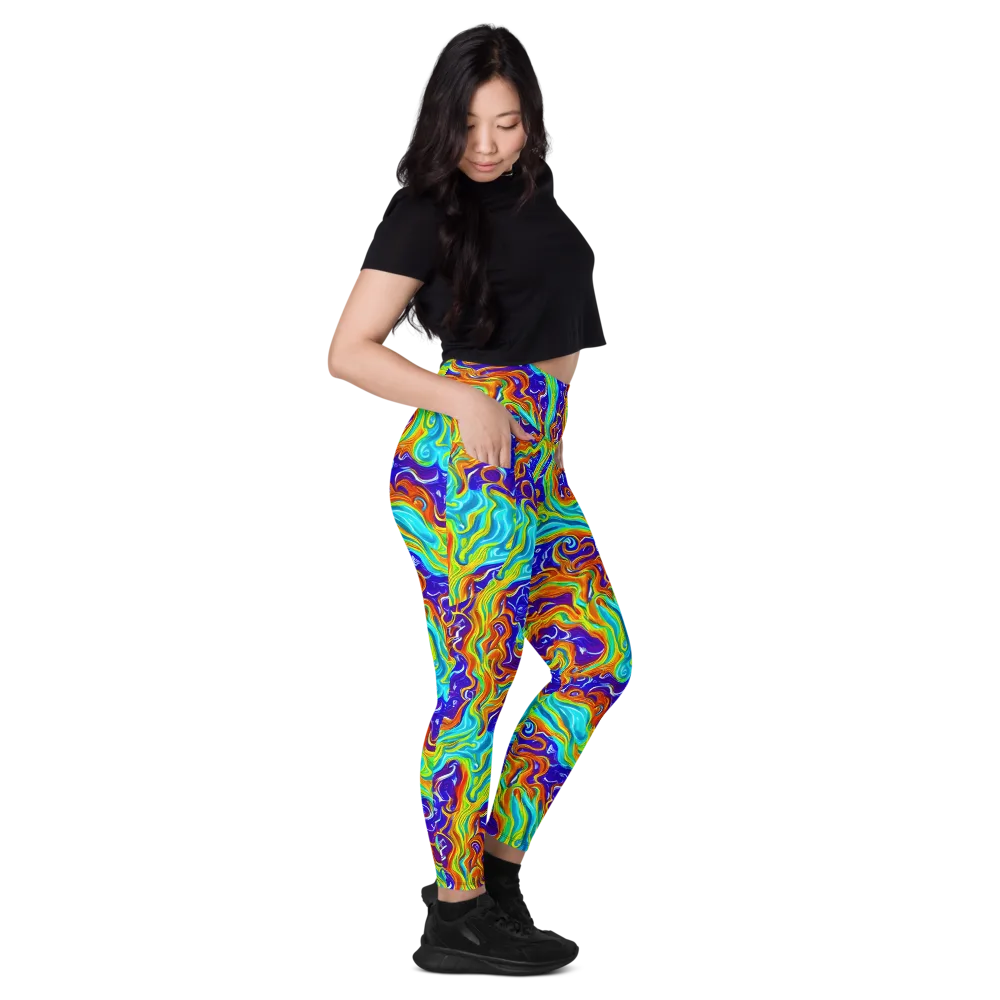 Liquid Carnival on Leggings with Pockets — Right