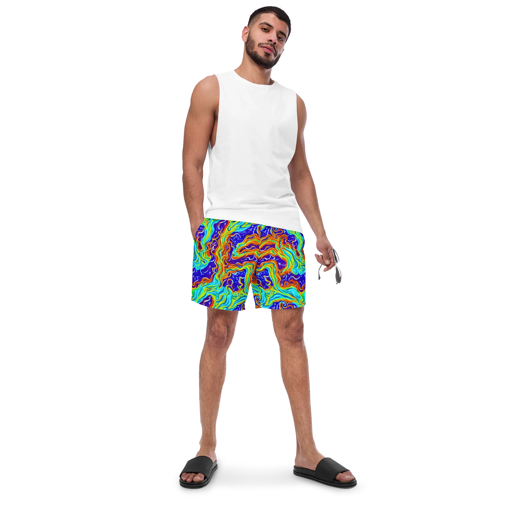 Liquid Carnival on Swim Trunks — Front