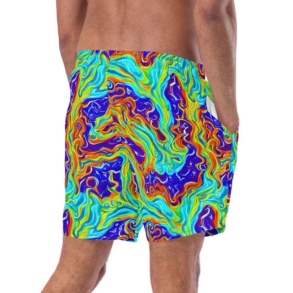 Liquid Carnival on Swim Trunks — Right Back
