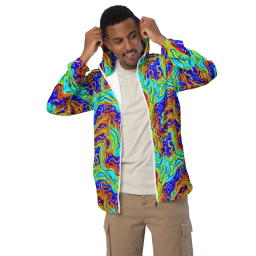 Liquid Carnival on a Men's Windbreaker