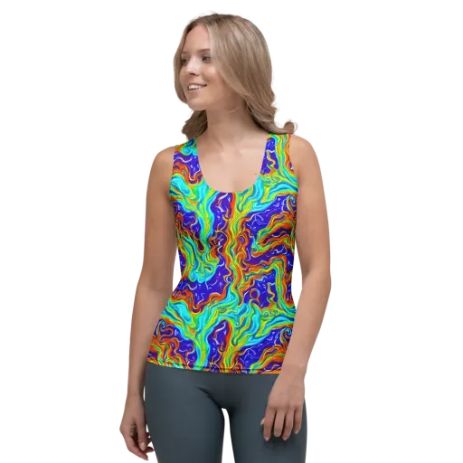 Liquid Carnival on a Women's Tank Top